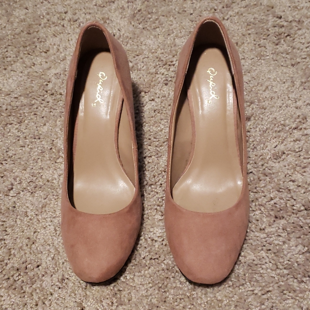 Rose Pink Suade Heels